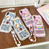 เคสการ์ตูนสำหรับ Samsung Galaxy Z Z Flip 5 4 3ลายแมวกันตกฝาครอบโทรศัพท์แบบป้องกันเนื้อนิ่ม TPU + พลาสติกแข็งป้องกันหน้าจอทรงฝาปิดมีสายรัดข้อมือ