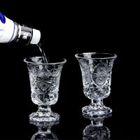 6Pcs Lead-free Engraved Shot Glass Mini Crystal Goblet Wine Glass Liqueur Tequila Spirits Cup Set Home Bar Party Drinkware 34ml