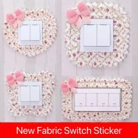 Fabric Socket Decals Wall Stickers Creative 2 3 4Grids Light Switch Cover Home Decoration European Style Squared Sticker Wall Stickers Decals