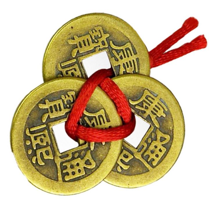 เหรียญนำโชคจากจีน3ชิ้นเงางามร่ำรวยร่ำรวยจาก-kado-ulang-tahun-โลหะผสมทองแดงสามจี้จักรพรรดิขายส่ง