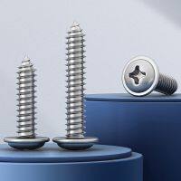 304 Stainless Steel Cross Round Pan Head with Washer Pad Collar Self-tapping Wood Screw Nails Screws  Fasteners