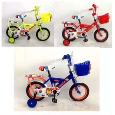 Toyswonderland รถจักรยาน รถจักรยานเด็ก จักรยานจัมโบ้พี่ลิงพร้อมตะกร้า 3D ขนาด 12นิ้วและ16นิ้ว