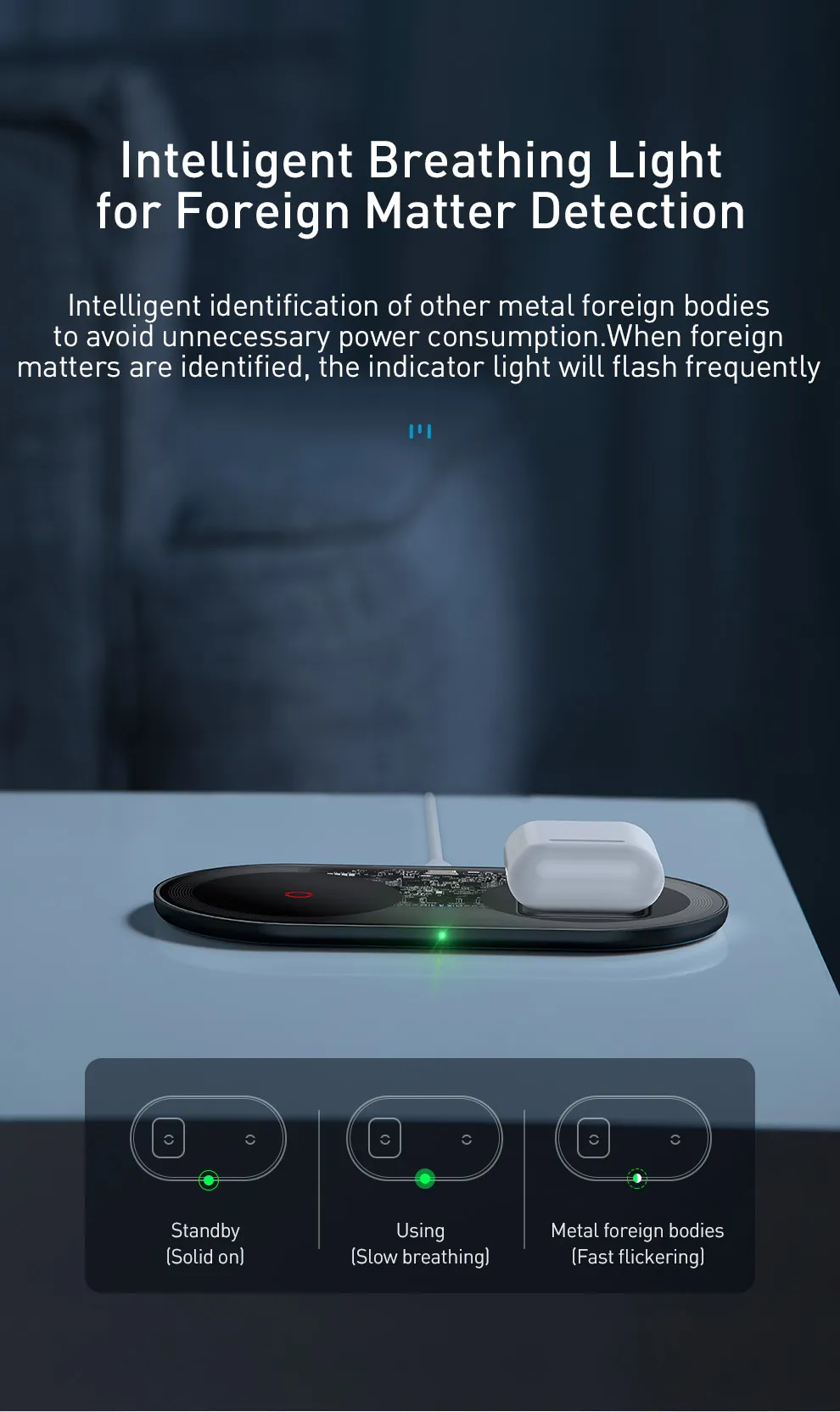Baseus chargeur double 2in1 sans fil Qi 24W-8