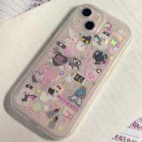 เคสไอโฟนน่ารัก สีชมพูรักหมีiPhone14 เคสโทรศัพท์มือถือApple 13/12Proโปร่งใสXr/Xsถุงลมนิรภัย11หญิง8P Soft 7