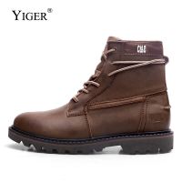 YIGER ผู้ชายรองเท้ามาร์ติน Man Casual รองเท้าผูกเชือกชายรองเเท้าบูทจักรยานยนต์กลางแจ้งรองเท้าบู๊ทสไตล์เรโทร Leisure คาวบอยรองเท้าบูทหุ้มข้อเท้า