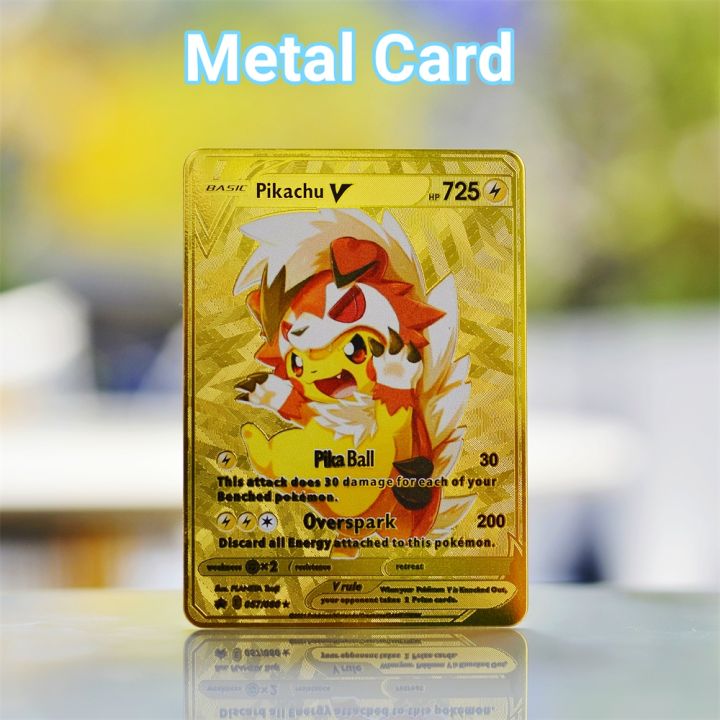 Spanish Pokémon Cards Metal Pokemon Letters Spanish Pokemon Iron Cards  Mewtwo Pikachu Gx Charizard Vmax Cartas Pokémon Vmax