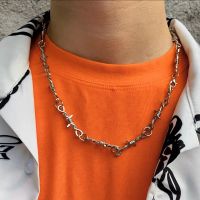 【HOT】▪ wire thorns iron unisex necklace mens hip-hop gothic punk style barbed thorn chain collar gift