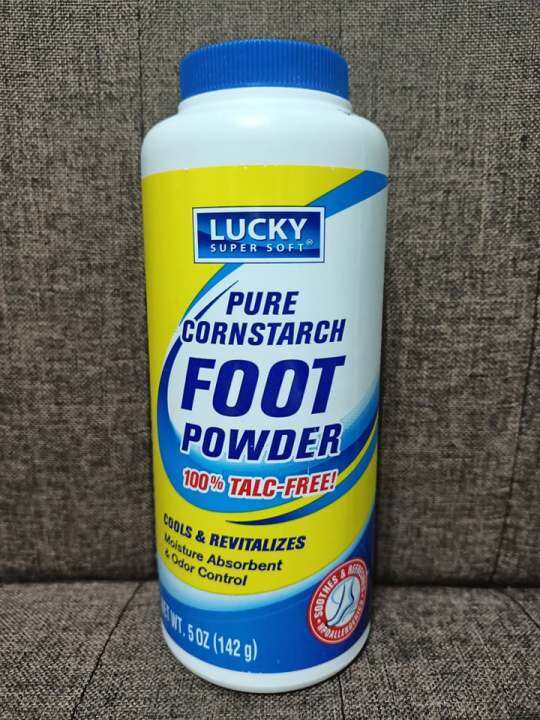 Lucky Super Soft Pure Cornstarch Foot Powder 100 TalcFree (142g) Made