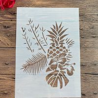 A4 29 *21cm DIY Stencils Wall Painting Scrapbook Coloring Embossing Album Decorative Paper Card Template wall fruit pineapple Rulers  Stencils