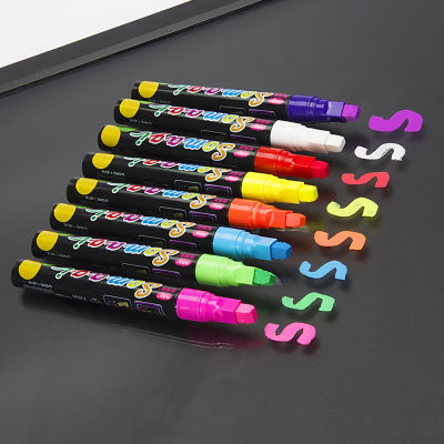 8 Pcs Liquid Chalk Pens Highlighter Marker Pen Set Erasable Writing Board Glass Window Painting Art Markers DIY Christmas Gift