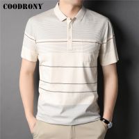 COODRONY ยี่ห้อ100% ผ้าฝ้ายแขนสั้นเสื้อยืด H Omme ฤดูร้อนมาใหม่ธุรกิจสบายๆเสื้อโปโลผู้ชายเสื้อผ้า S - XXXL Z5165S