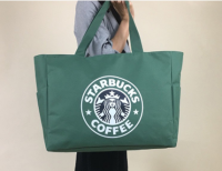 (พร้อมส่ง)กระเป๋าผ้าสตาร์บั๊คใบใหญ่ กระเป๋าผ้า Starbucks กระเป๋าสัมภาระ ใบใหญ่ มีซิป กันน้ำ ใส่ของได้เยอะมาก กระเป๋าเดินทาง กระเป๋าใส่ของ ลดโลกร้อน