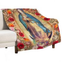 Guadalupe Virgin Mary Catholic Mexican Blanket ผ้าห่ม Side Side ผ้าห่มท่องเที่ยว