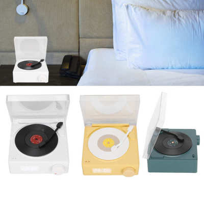 X11 Bluetooth Alarm Clock Speaker 360 Degree Stereo Sound Retro Rotating Vinyl Disc Alarm Clock Speaker DC 5V1A HOT