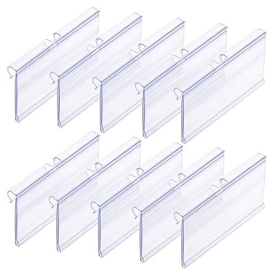 70PC 8X4.2cm Clear Plastic Label Holders for Wire Shelf Retail Price Label Basket Labels Clip on Labels for Storage Bins