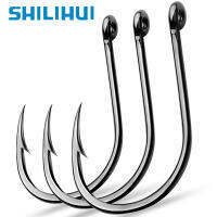 SHILIHUI 200ชิ้นตะขอตกปลาคุณภาพสูง Fishhook 3 #-15 # ปลาเบ็ดเดียวล่อลัมพ์เปอร์ตะขอลับคมหล่อเครื่องมือตกปลาสปินนิ่ง