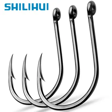 Worm Hooks Jig Fishing Hooks 38105 3X High Carbon Steel Black Fish Hook  1/0-5/0