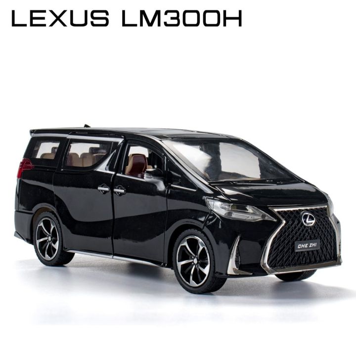 โมเดลรถของเล่นเล็ก1-24-lexus-lm300h-mpv-van-diecast-ประตูเปิดปิดด้วยเสียงและไฟของขวัญคอลเลกชันสำหรับเด็กผู้ชาย