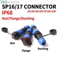 ❅ IP68 SP16 SP17 Back Nut/Flange/Docking Waterproof Aviation Connector Socket with Male and Female Butt 2/3/4/5/6/7/10 Pins Docks