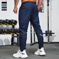 Mens Sports Pants Spring summer Running Pants Workout Active Trousers Slim Ice silk Quick dry Skinny Jogging Pants Joggers