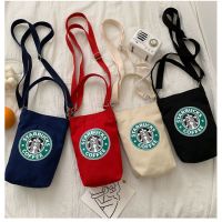 กระเป๋าแฟชั่น Starbuck สะพายไหล่ข้างหนึ่งกระเป๋าหิ้วถ้วยน้ำผ้าใบกระเป๋าเก็บของถ้วยน้ำความจุสูง