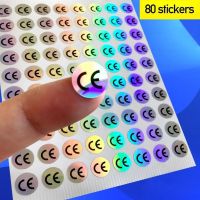 80 Stickers Hologram Sticker CE Certificated Label Sticker Diameter 10*10mm Cool Gradient Colors Waterproof For Electronic Stickers  Labels