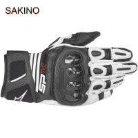 SAKINO ถุงมือสั้นหนังมอเตอร์ไซด์,ใหม่ Alpinestars แข่ง MotoGP ป้องกันมือเปลือกแข็ง SP-X เกียร์รถจักรยานยนต์ถุงมือขี่จักรยาน