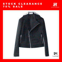 (SIX P.M.) BIKER JACKET TWO TONE CONTRAST MATERIALS / เสื้อแจ็คเก็ต ไบค์เกอร์แจ็คเก็ต ทูโทน เงินดำ แจ็คเก็ตไบค์เกอร์ / AW19