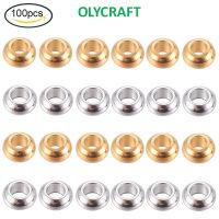 100 Pcs Brass Spacer Beads Rondelle Golden/Platinum 4x2mm Hole: 2mm for DIY Jewelry Making