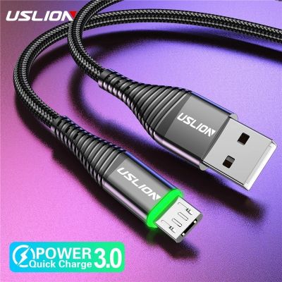 （A LOVABLE） USLION 3AMicro USB0.5m/1M/2M สายชาร์จข้อมูลสำหรับ SamsungXiaomi TabletUSBCables