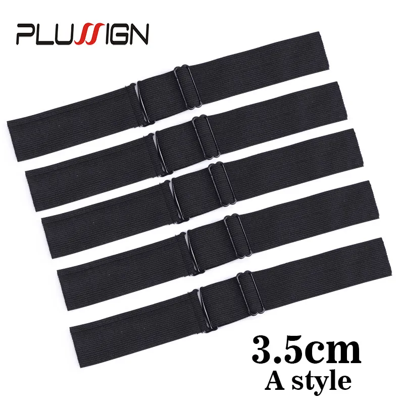 5Pcs Adjustable Elastic Band For Wigs Sewing Black Wig Band 2.5Cm