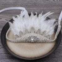 【hot】✚  Fashion Tiaras Headwear Ornaments Ruffle Your Feathers Rhinestone Headband for Hair Accessories