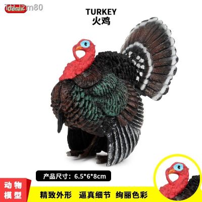 🎁 ของขวัญ Simulation model of poultry farm animals Turkey hen rooster children gifts toys furnishing articles hands to do