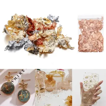 DIY Crafts Filling Materials Art Decoration Jewelry Making Tool Sequins  Gold Leaf Flake Gold Foil Resin Mold Fillings Gold Flakes for Resin