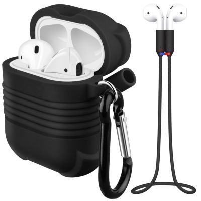 AirPods Silicone Case (ฟรี!! ที่ยึดหูฟังแบบแม่เหล็ก และ Hook ห่วงคล้อง ) ซิลิโคนเก็บกล่องหูฟังแอร์พ็อด iPhone 7 / 8 / X