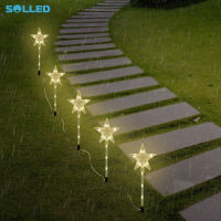 SOLLED 1-To-5กลางแจ้ง Led โคมไฟพลังงานแสงอาทิตย์5-Pointed Star รูปร่าง8โหมดไฟสนามหญ้าสำหรับ Yard Patio Garden ตกแต่ง