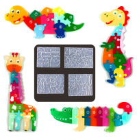 DIY Animal Jigsaw Epoxy Resin Mould Dinosaur Giraffe Jigsaw Puzzle Kids Game Silicone Mould