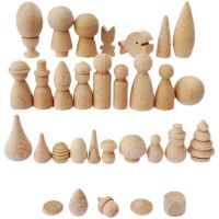 【YF】ↂ♀  1Pc Crafts Unfinished Peg Dolls Blanks for Wood Ornaments Decoration