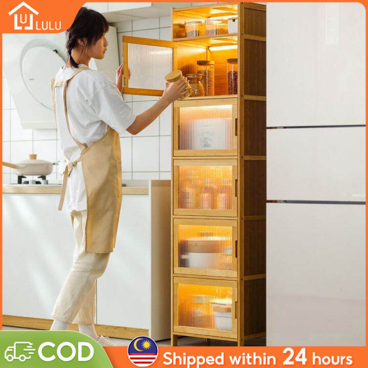 Multifunctional Kitchen storage Bamboo Multilayer Storage