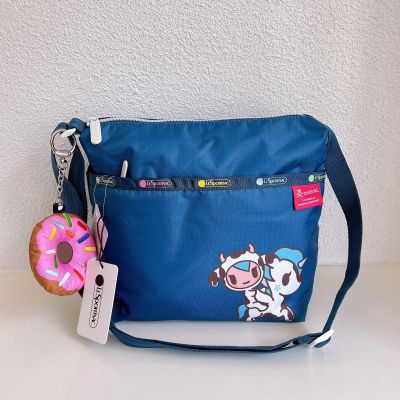 Lesportsac 2023 Tokidoki แบรนด์ร่วมรุ่นใหม่กระเป๋าสะพายข้างกระเป๋าสะพายไหล่กระเป๋านักเรียน7562