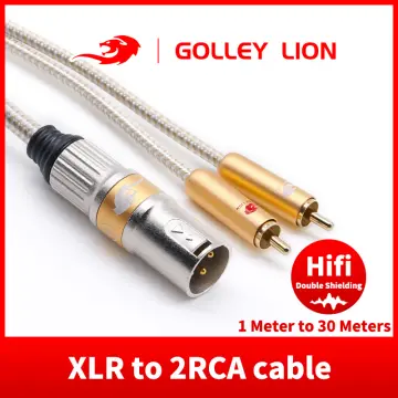 Dual RCA to XLR Male Cable, Unbalanced XLR Y Splitter Patch Cable, 2 Phono  Plug to 1 XLR Y-Cable, Interconnect