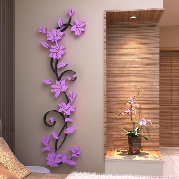 Deyln Vine Wall stickers home decor large paper flowers living room bedroom wall  decor sticker on the wallpaper Diy Home Decals | Lazada