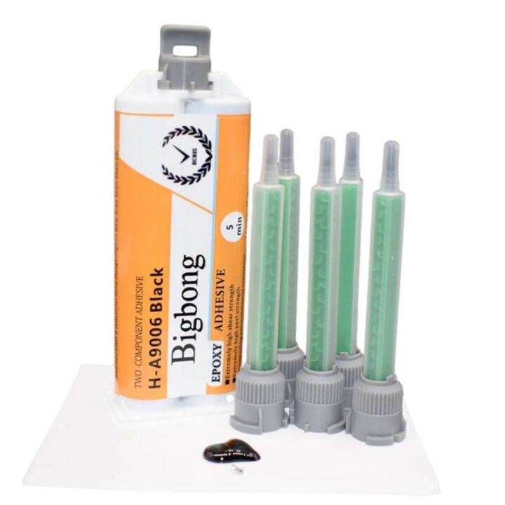 yf-black-50ml-1-1-epoxy-resin-glue-bonding-wood-metal-plastic-ceramic-stone-stainless-steel-bakelite-iron-5pcs-mixing-nozzles