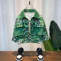 Boys Coat Spring And Autumn 2023 New Handsome Autumn Outfit Children Workwear Tops Cool Handsome Boy Fried Street Clothes Fashion