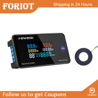 Foriot  หน้าจอสี Dimore ไฟฟ้ากระแสสลับแรงดันไฟฟ้าอุณหภูมิมิเตอร์ดิจิตัล AC50-300V 6 In 1 100A หม้อแปลงปิดภายนอกพร้อมจอแสดงผล LCD