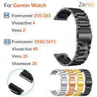 Zenia 18 มม 22 มม ความกว้าง 304L สายนาฬิกาโลหะสแตนเลสสำหรับ Garmin Forerunner 265 265S 255 255S Music Forerunner265 Forerunner265S Vivoactive 4/4S Vivomove 3S Captain Marvel Rey First Avenger Venu 2 2S Venu2 Venu2S นาฬิกาสปอร์ตสมาร์ท