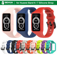 สายนาฬิกาข้อมือ ซิลิโคนนิ่ม สําหรับ Huawei Band 6 7 สายรัดข้อมือแบบบูรณาการ สําหรับ Honor Band6