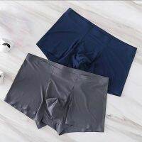 Men Boxers Seamless Ice Silk Anti bacterial Underwear Spandex 3D Shorts Underclothing L-XXXL