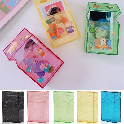 91Mm Photoes Storage Box Shiny Transparent Polaroid Candy Photo Protective Sleeve Idlo Photocard Card Holder Dustproof Box