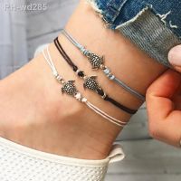 Summer Beach Turtle Shaped Charm Rope String Anklets For Women Ankle Bracelet Woman Sandals On the Leg Chain Foot Jewelry